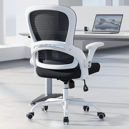 Vista 10 de TRALT Silla de oficina – Silla de oficina ergonómica con soporte trasero, sillas de escritorio de oficina en casa, asiento ancho de 330 libras, Negro