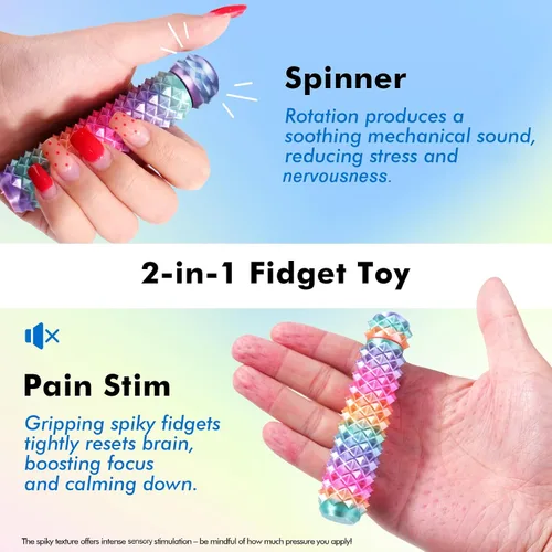 Vista 2 de Juguetes Fidget de Estimulación del Dolor para Adultos: Grippie con Pinchos Giratorios para Alivio de la Ansiedad - Juguetes Sensoriales