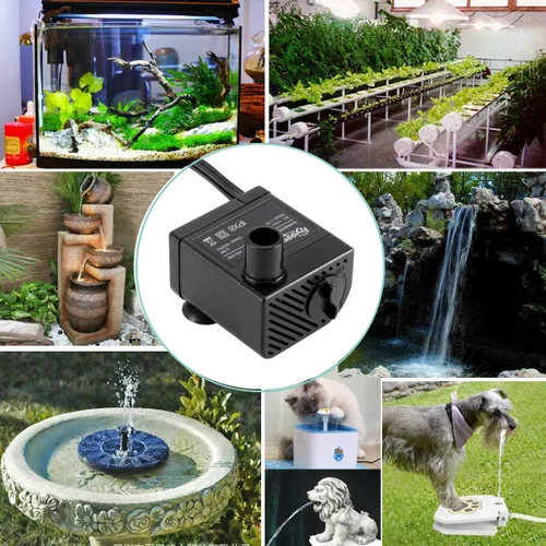 Vista 2 de hygger Mini bomba de agua sumergible ultra silenciosa de 53 GPH (200 L/H, 3 W), viene con 2 boquillas, para acuarios, pecera, fuente, hidroponía