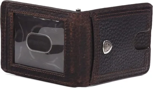 Vista 2 de ARIAT Billetera plegable con clip para dinero con logotipo Rowdy Shield A35117282 para hombre