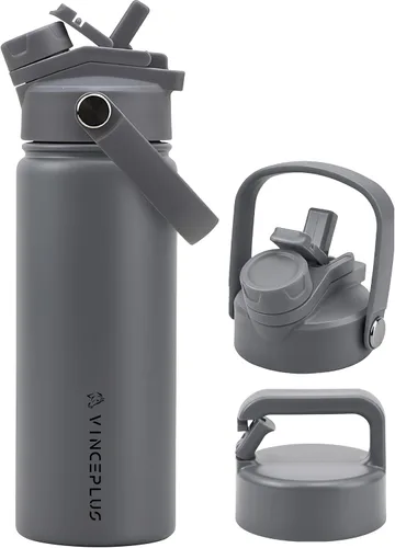 Vista 27 de Botella de agua de acero inoxidable de 32 onzas con tapa 2 en 1, botella de agua aislada al vacío de triple pared, a prueba de fugas, asa