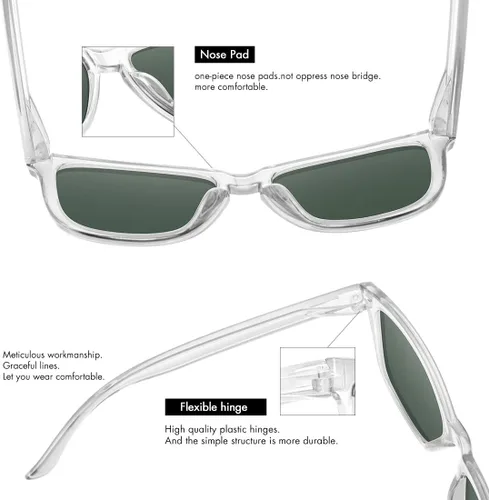Vista 5 de Meetsun - Lentes de sol polarizados, unisex, modernos, con estilo de diseñador, clásico y retro