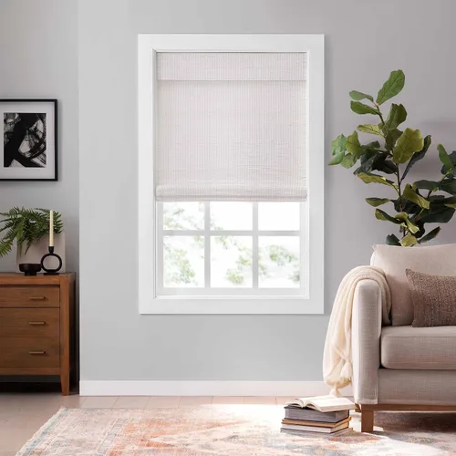 Vista 11 de ECLIPSE Persianas romanas de bambú para ventanas de 23 pulgadas de ancho x 72 pulgadas de largo, persianas sin cordones con filtro de luz