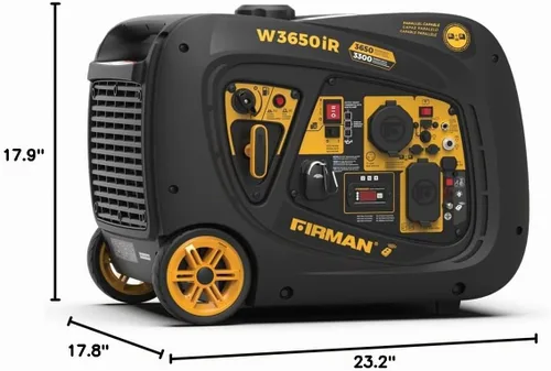 Vista 10 de FIRMAN Generador Portátil Inversor W03383, 3650W Arranque Remoto Potencia a Gas, 3300W Vatios de Funcionamiento, Silenciador Silencioso Serie