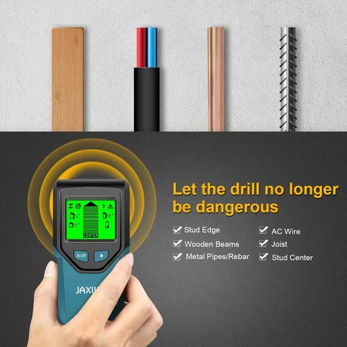 Vista 6 de Escáner de pared con buscador de pernos 5 en 1 con chip inteligente y pantalla LCD HD, detector de vigas para el centro y el borde de madera
