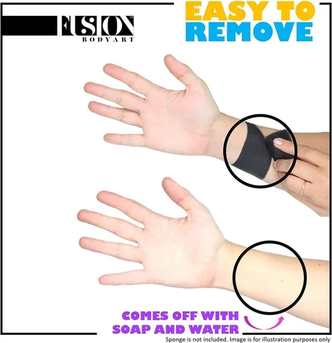 Vista 2 de Fusion Body Art Pintura facial Pro Parafina blanca (1.26 onzas), calidad profesional activada por agua para la cara y el cuerpo, suministros