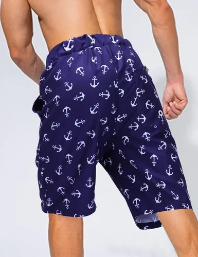 Vista 4 de KYKU Bañador para hombre, pantalones cortos de natación con bolsillo