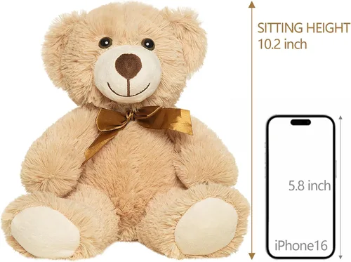 Vista 2 de Paquete de 5 osos de peluche a granel, juguetes de peluche, regalo para niños y novias, osos de peluche de 13.5 pulgadas para Navidad, San Valentín