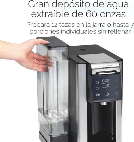 Vista 7 de Hamilton Beach FlexBrew Advanced 5-en-1 programable cafetera de 12 tazas con goteo y porción individual para café caliente y helado con depósito