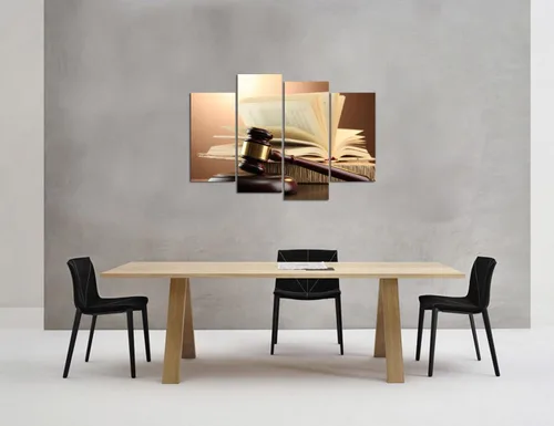 Vista 4 de VVOVV Wall Decor Justicia Legal Imágenes Abogados Decoración de Oficina Ley Temática Pintura Lienzo Arte de Pared Impresiones Giclée Estirado