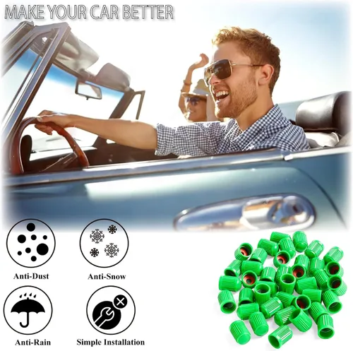 Vista 131 de 10 piezas de tapas de válvula de neumático TPMS con vástago largo, tapas de válvula de rueda de plástico negro para TPMS TR20008, tapas de vástago