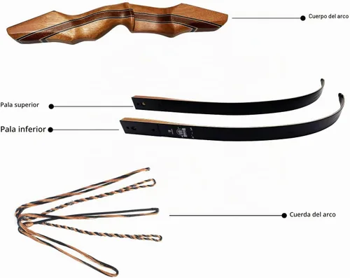 Vista 4 de DEERACE Archery 58" 60" Hunting Recurve Bow, Bow and Arrow Set for Adults Youth Beginner Hunting Targeting Archery