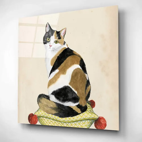 Vista 2 de Epic Art 'Lady Cat III' de Grace Popp, cristal acrílico para pared, 12 x 12 pulgadas