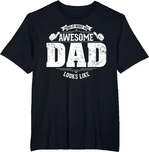 Vista 41 de This is what a awesome dad looks like vintage style design T-Shirt, Negro