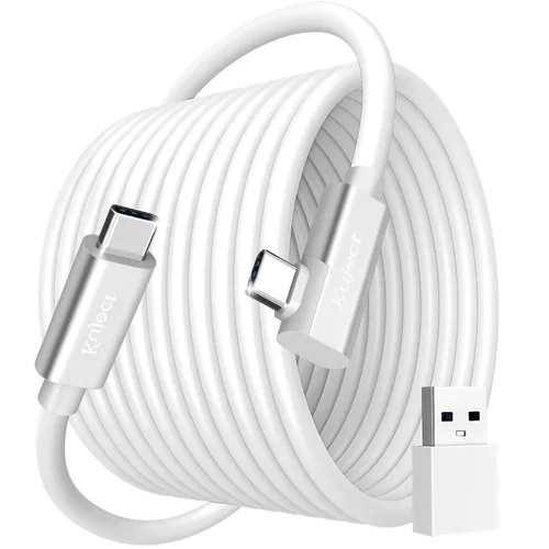 Vista 8 de Kuject Cable de enlace de 16 pies para Quest 3S/3, Quest 2/Pro, Pico 4, accesorios de auriculares de realidad virtual para juegos Rift S/Steam VR