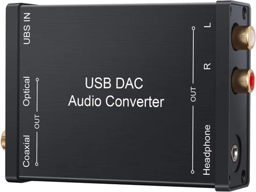 Vista 9 de LiNKFOR Convertidor de conector de auriculares coaxial USB a SPDIF RCA y conector de auriculares de 0.138 in - Adaptador de audio óptico - PCM