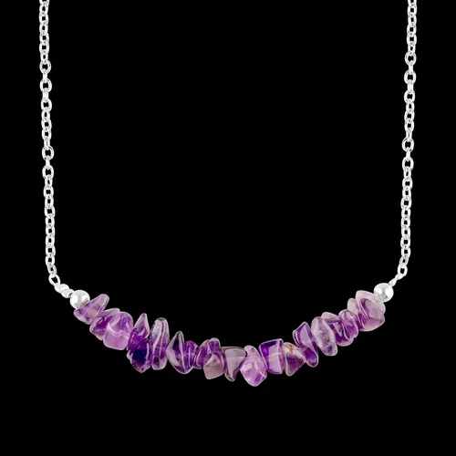 Vista 6 de Gempires Purple Amethyst Crystal Necklace February Birthstone Gifts Hypoallergenic 18 Inch Silver Plated Jewelry For Women