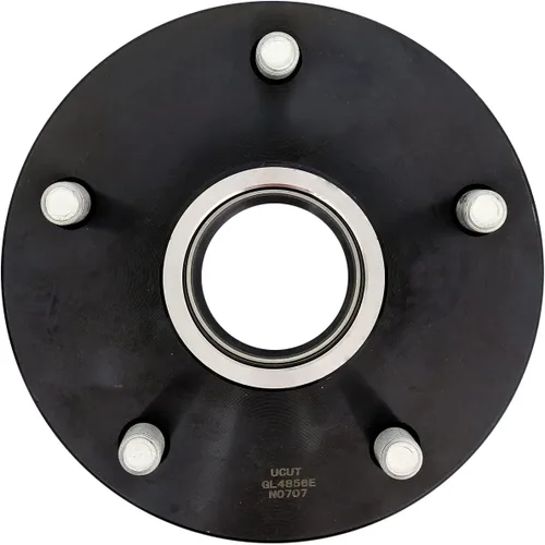 Vista 4 de Conjunto de cubo de remolque circular de 5 pernos en 5 pulgadas, apto para eje de 3,500 libras, con husillo cónico y rodamientos de 1-3/8 a 1-1/16