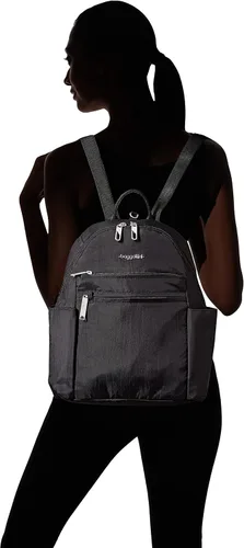 Vista 10 de Baggallini Mochila antirrobo Securtex para vacaciones, Negro, talla única