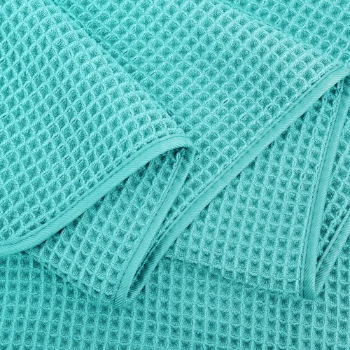 Vista 8 de POLYTE Toalla de baño de microfibra de gran tamaño de 430 GSM, de secado rápido, sin pelusas, 60 x 30 pulgadas, paquete de 4 (tejido de waffle)