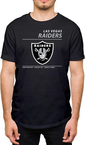 Vista 21 de Hybrid Sports NFL - Team Logo and Stats - Adult Unisex Short Sleeve Fan T-Shirt for Men and Women - Officially Licensed