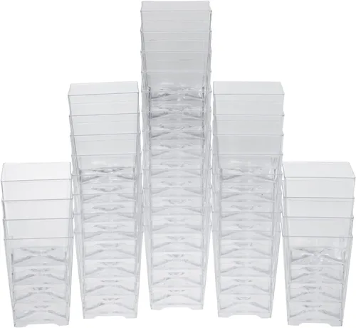 Vista 9 de Juvale Mini tazas de postre – 72 piezas de plástico transparente, 3 onzas y 5 onzas – Vasos desechables y reutilizables para postre y aperitivos