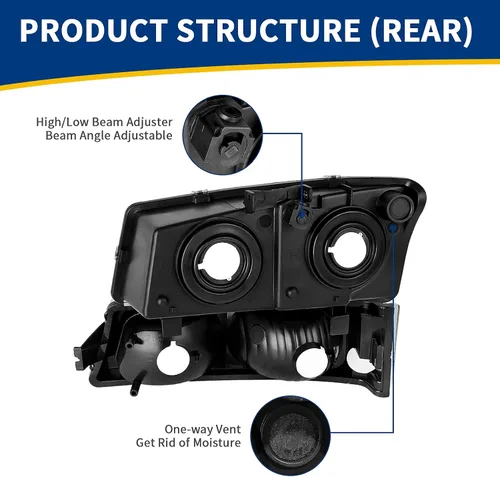 Vista 2 de DWVO Combo de faros y luces traseras compatible con Chevy Silverado 1500 2500/03-06 Silverado 1500 HD 2500 HD 2500 HD 3500/07 Chevy Silverado