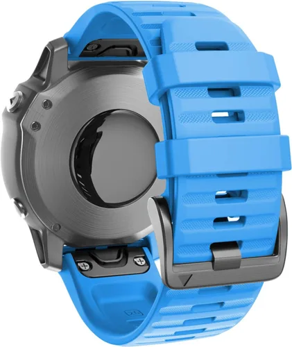 Vista 11 de ANCOOL Compatible con banda Fenix 6X/7X de 26mm Quickfit, correa de silicona suave de repuesto para relojes inteligentes Fenix 5X/Fenix 8 de Verde