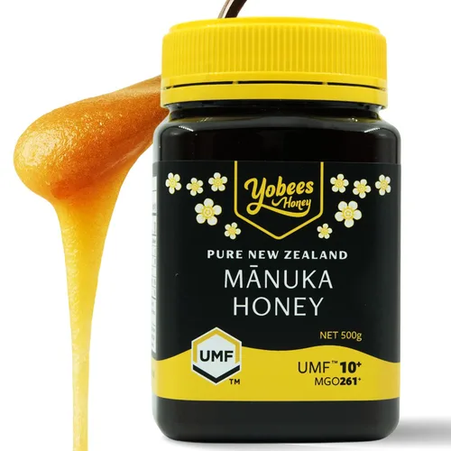 Vista 8 de Yobees Honey Miel de Manuka de Nueva Zelanda cruda y sin pasteurizar orgánica MGO 261+ / Certificado UMF 10+ 8.8 onzas
