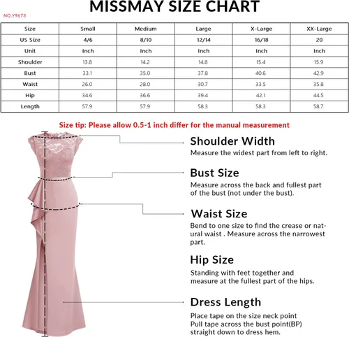 Vista 5 de MISSMAY Vestido largo de boda formal sin mangas con encaje floral retro para mujer