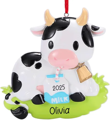 Vista 18 de Adorno de Navidad personalizado de cerdo 2026 Cerdito en el charco, animal de granja de granero, decoración de árbol de Navidad de cerdo y cerdo