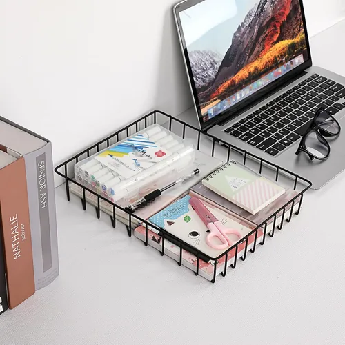 Vista 3 de BTSKY Bandeja Multiusos de Archivo A4 con Organizador de Alambre para Escritorio - Elegante Cesta de Almacenamiento de Documentos de Tamaño Carta
