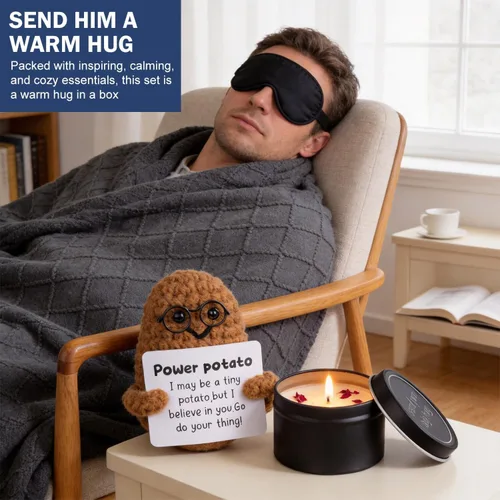 Vista 5 de Cestas de regalo para hombres y mujeres, regalos de recuperación después de la cirugía, paquete de cuidado personal para hombres, Thinking of You