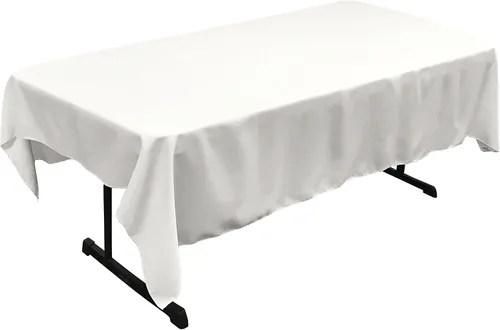 Vista 10 de LA Linen Mantel rectangular lavable de popelín de poliéster, resistente a las manchas y a las arrugas, cubierta de mesa 60x84, mantel de tela