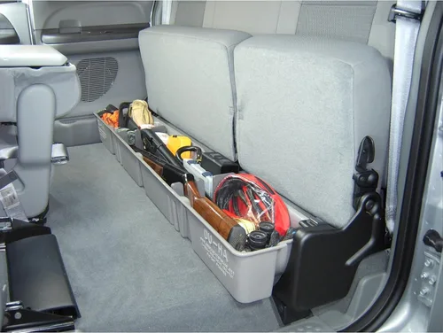 Vista 4 de DU-HA DuHa 20031 - Almacenamiento para debajo del asiento para 2000-2016 F250 F350 F450 F550 Super Duty SuperCab sin subwoofer de fábrica