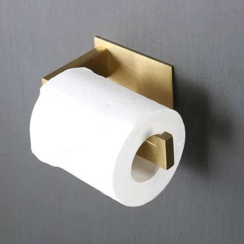 Vista 2 de Portarrollos de papel higiénico, soporte de pañuelos autoadhesivo de acero inoxidable resistente al óxido, sin perforación, fácil de instalar