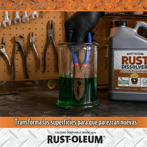 Vista 6 de Rust-Oleum Eliminador de óxido para remojar y bañar; removedor de corrosión resistente para herramientas metálicas, automóviles, bicicletas
