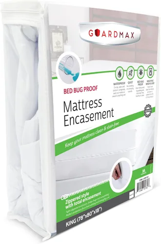Vista 107 de Protector de colchón Guardmax con cremallera funda contra insectos para cama 100% impermeable suave, hipoalergénico y transpirable