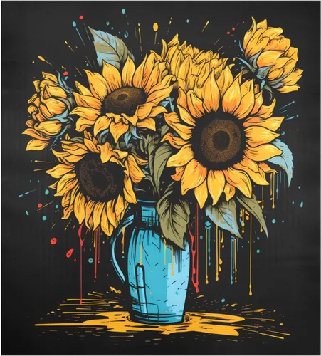 Vista 2 de Cubierta magnética de girasoles para lavavajillas, calcomanías magnéticas para lavavajillas, panel de calcomanías para el hogar, cocina, decoración