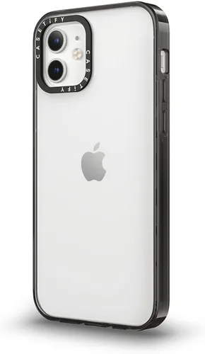 Vista 7 de CASETiFY Funda compacta para iPhone 12 [2 veces probada contra caídas de grado militar / protección contra caídas de 4 pies] - Negro transparente