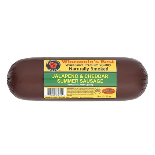 Vista 5 de Cesta de regalo con quesos y salchichas de Mancave, salchichón, quesos y galletas 100 % de Winsconsin, ¡ideal para obsequio!