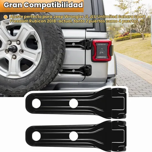 Vista 2 de Cubierta de bisagra para compuerta trasera de Jeep Wrangler JL JLU, accesorios de decoración exterior - 2018-2024, 2 puertas y 4 puertas, cubierta