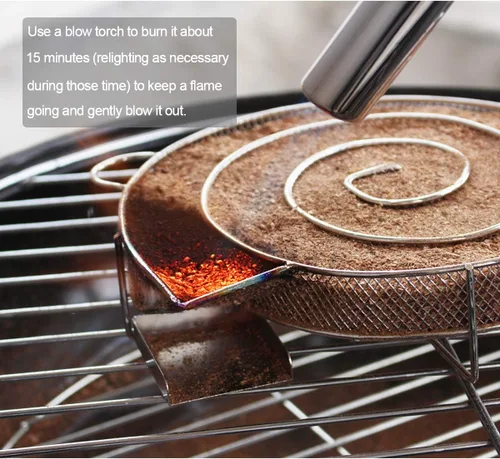 Vista 5 de Realcook - Generador de humo frío de 8 pulgadas, fumar en cualquier parrilla/ahumador de 7 a 8 horas Stainless Steel Cold Smoker Tray Generator