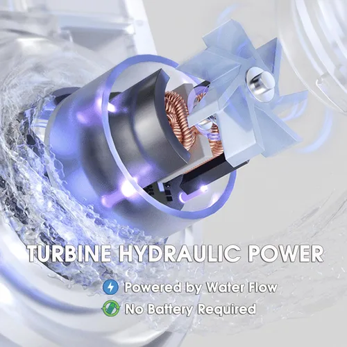 Vista 4 de Combo EUROLIFE - Filtro de agua para montaje en grifo EL-LS-A13, filtro de agua LED para fregadero con luz UV e indicador de vida del filtro