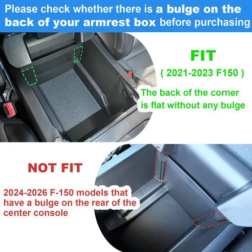 Vista 2 de PIMCAR Organizador de consola central para Ford F150 2021 2022 2023, F150 Lightning 2022 2023 Caja de almacenamiento del reposabrazos Accesorios