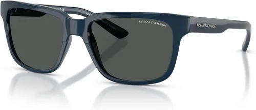 Vista 7 de Armani Exchange AX4026S - Gafas de sol cuadradas para hombre y mujer + paquete con kit de lentes de accesorios Negro mate/Negro brillante/Gris Sólido