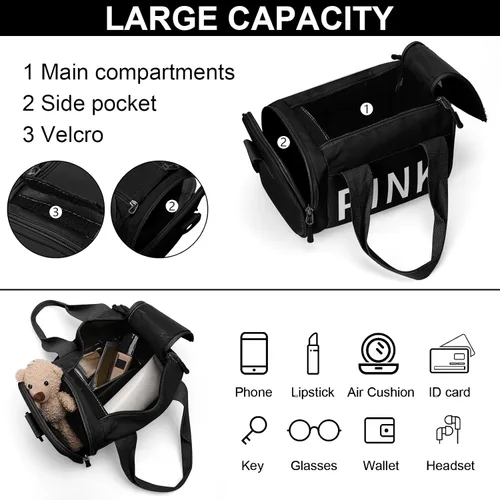 Vista 4 de Mini bolsa cruzada pequeña para gimnasio para mujeres y hombres, bonita bolsa de lona pequeña, bolsa deportiva estética, bolsa de gimnasio