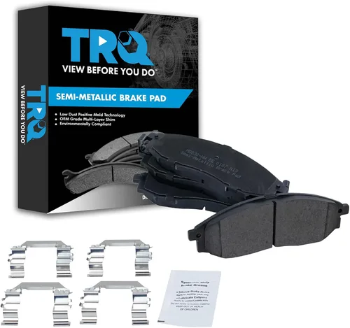 Vista 22 de TRQ Pastillas de freno delanteras semi metálicas compatibles con Ford Expedition 2018-2021 F-150 2018-2020 Lincoln Navigator 2018-2022
