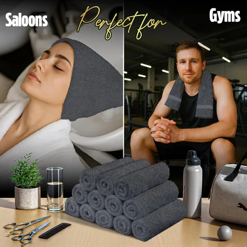 Vista 6 de Pearl Linens Paquete de 24 toallas de mano 100% algodón, toallas de salón para spa, gimnasio y baño, toallas para el pelo a granel, suaves