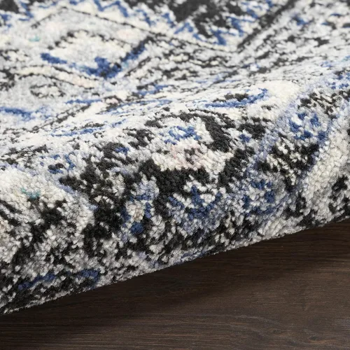 Vista 8 de Nourison Passion Alfombra marfil/negro, de 2 pies 2 pulgadas x 10 pies, fácil de limpiar, no desprende pelo, para habitación, sala, comedor, cocina